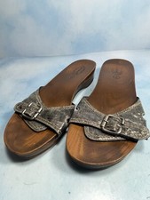 Dr. Scholls Sandals Advanced Comfort Womens Slides Black Faux Wood Size 7 