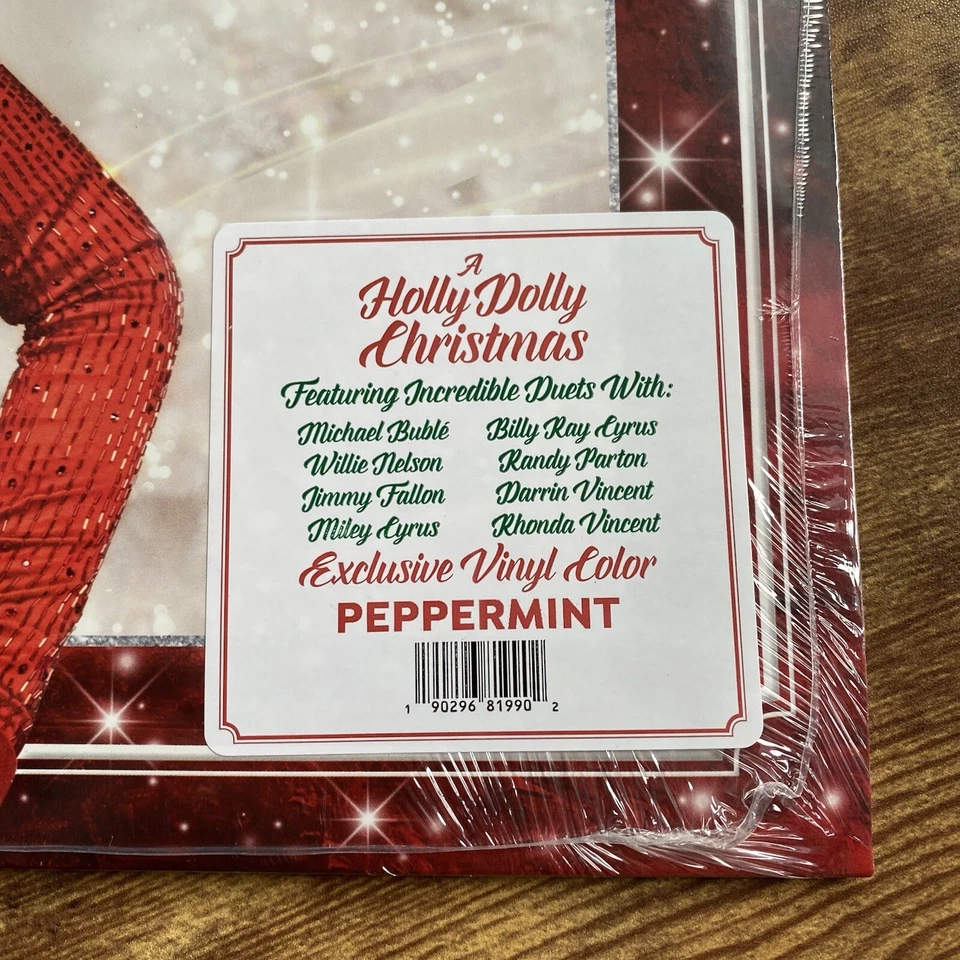 DOLLY PARTON Holly Dolly Christmas PEPPERMINT VINYL sealed NEW - Image 2 of 4