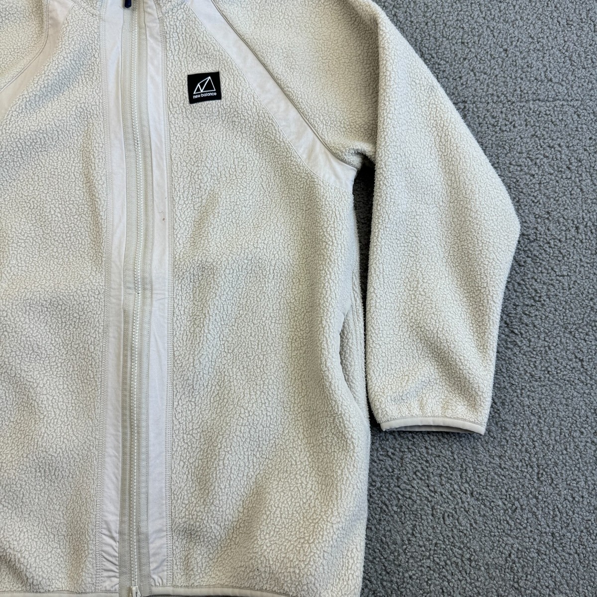 New Balance Jacket Womens Small Cream Full Zip All Terrain Sherpa