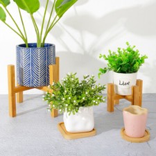 Bois Plante Support Fleur Pot Affichage Rack Rustique Décor Intérieur Jardin