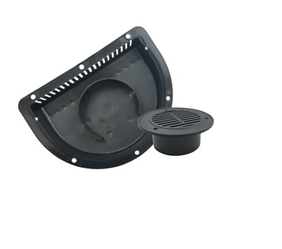ONE) BLACK 1/2 Half Moon Side Air Vent rv cargo trailer flow snowmobile ...