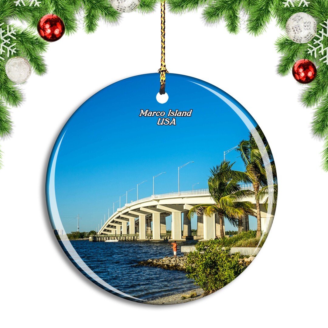 USA America Marco Island Florida Bridge Christmas ornament city travel souvenir