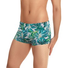 Men's Swimming Swimwear Print Drawstring Low Rise Boxers Trunks Fit Comfy Briefs