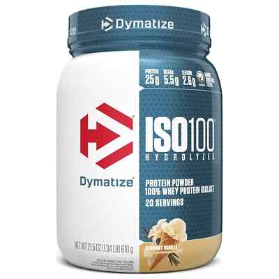 Dymatize ISO100 Hydro Whey Isolate Protein Powder Vanilla  21.5oz - Great Deal!