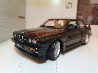 BMW M3 E30 3 Series 1988 21100 Sport Burago G 1:24 Scale Diecast Model Car Black