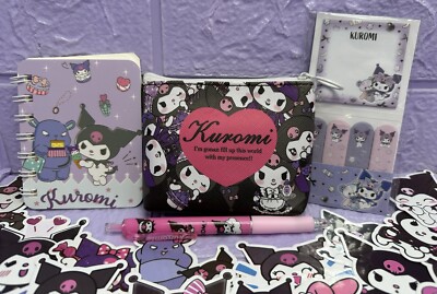 Kuromi Geldbörse Notizbuch Aufkleber Memo Haftnotizen Gel Stift süß Geschenk Paket Sanrio