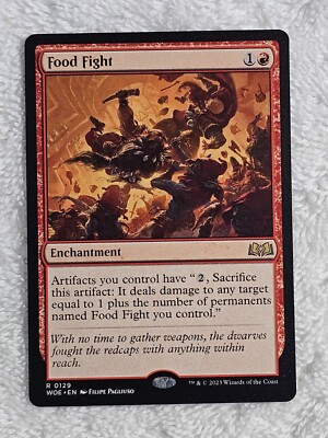 wilds of eldraine rare cards MTG Food Fight - Wilds of Eldraine (WOE) #129 Magic Gathering Card Rare NM