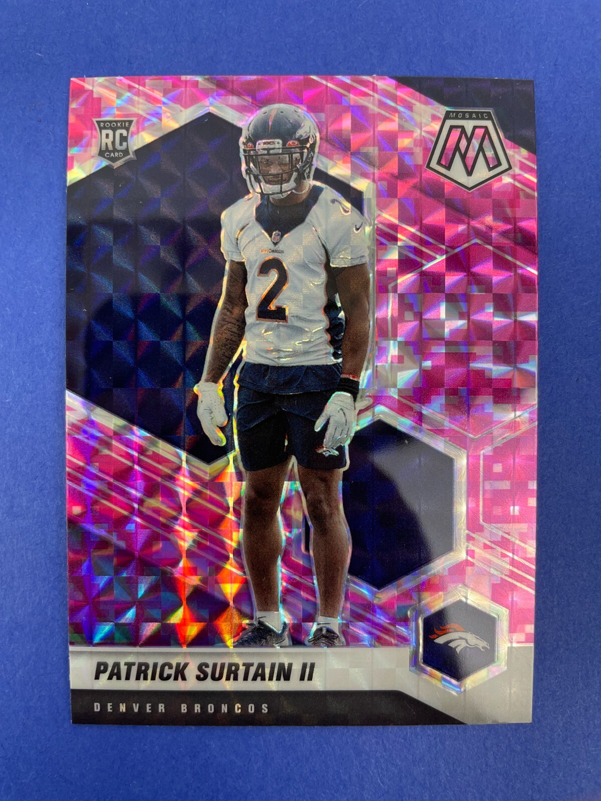 2021 Panini Mosiac Patrick Surtain II RC #344 Camo Pink Denver Broncos