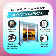 Custom Step and repeat backdrop - Free Design Shipping