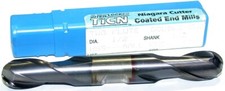 Niagara 1/2" 1/2" Shank 2 Flute HSS TiCN Coated Ball Double End Mill 88058 New