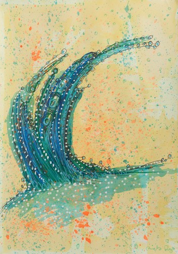 Original Ink Drawing Fantasy Plants by Pamela Rys unique floral drawing - Picture 2 of 4