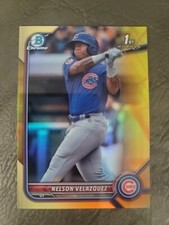 2022 Bowman Chrome🔥Nelson Velazquez🔥1st Yellow Refractor /75 