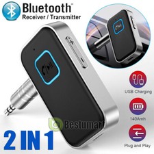 2en1 Transmisor Receptor USB Bluetooth Auxiliar Inal mbrico Para Coche De 3.5mm