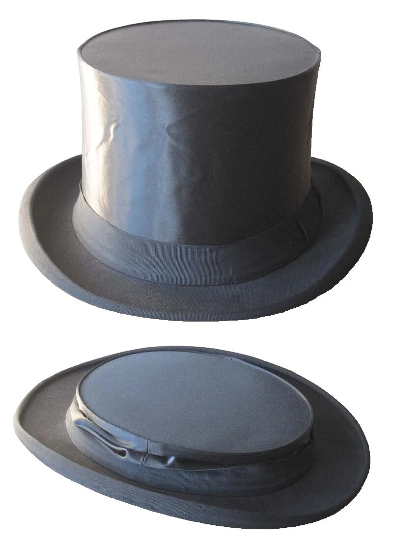 Satin Black Vintage Top Hats for Men
