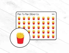 1450~~French Fries Planner Stickers.