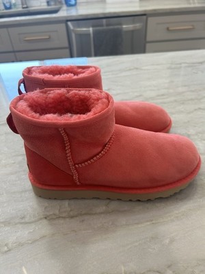 Ugg Boots Size 6 Punch Pink Classic Mini II Boot 1016222 Women s Suede NWOT