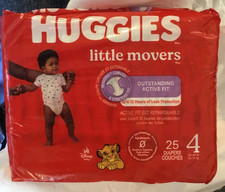 huggies little movers diapers size 4 25 diapers 