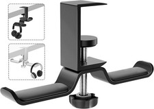 MoKo Headphone Hanger - Aluminum Dual Stand, 360  Rotating, Under Desk Mount