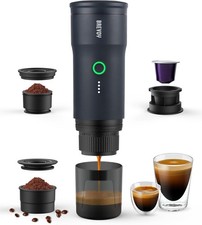 Portable Electric Espresso Machine, Ground Coffee & Capsule, Self-Heating, 20Bar