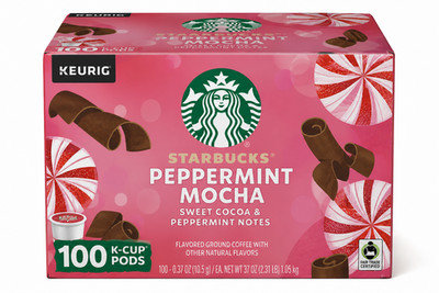 Starbucks Peppermint Mocha Blend Coffee 100 K-Cup Pods 100 count Loose