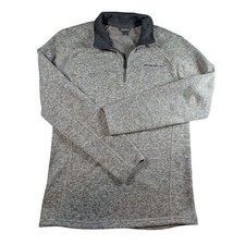 Eddie Bauer Gray Pullover Sweater Radiator Fleece 1/4 Zip Men's Size Small