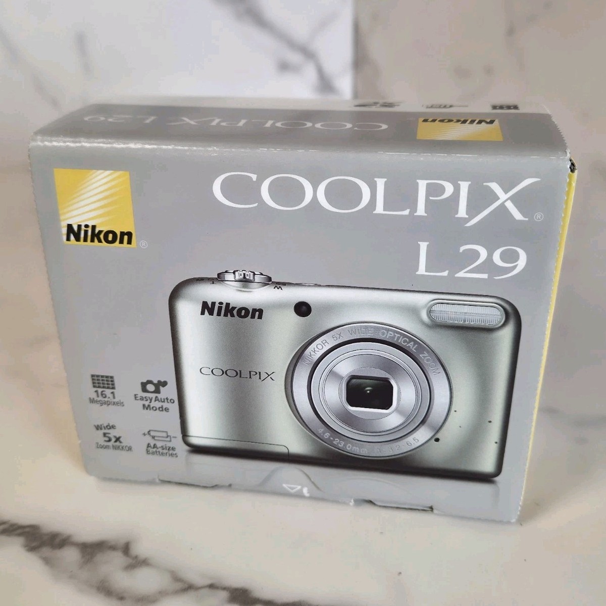 Nikon Coolpix L29 Digital Compact Camera 16.1 MP 5x Zoom Silver