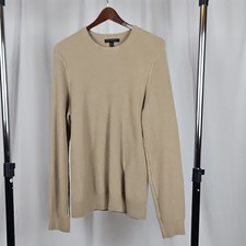 Banana Republic Beige Waffle-Knit Crew Neck Pullover Sweater Men's Size M