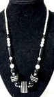 Vtg 80's Jewelry Necklace Set Beaded Costume Jewelry New Wave black & White
