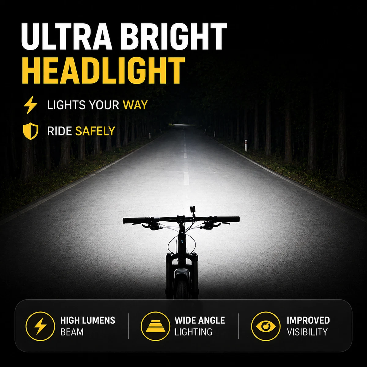 Bike Light Set Rechargeable LED Bicycle Lights Waterproof Headlight Front Rear