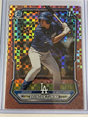 #ad 2026 Bowman Chrome Brendan Tunink 1st Rose Gold Xfractor 5 15 BCP 59 SSP Dodgers $349.99