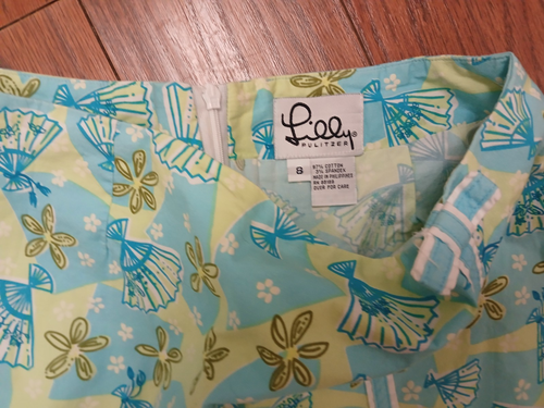 Gonna/Gonna Lilly Pulitzer blu e gialla stampa floreale taglia 8 cerniera posteriore - Foto 2 di 4