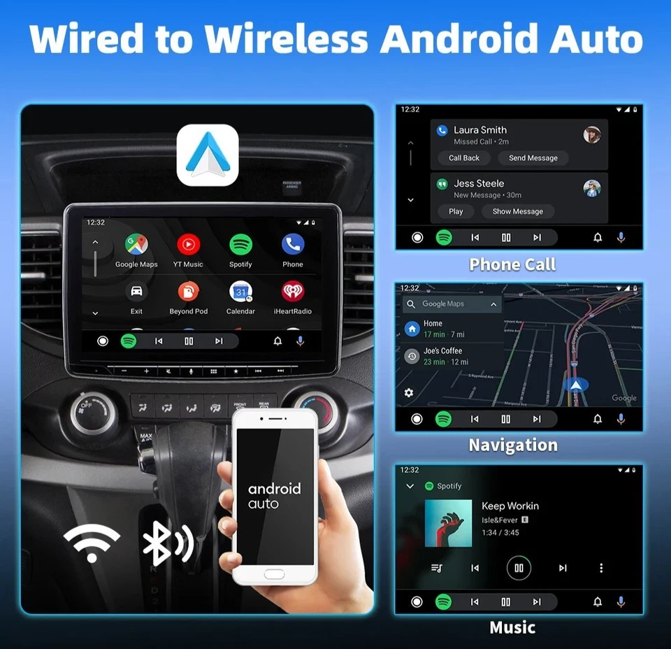 2-in-1 Wireless CarPlay Android Auto Adapter Plug & Play USB  for iPhone Android - Bild 2 von 4