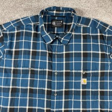 Carhartt Rugged Flex Shirt Mens XXL Relaxed Fit Button Up Plaid Short Sleeve