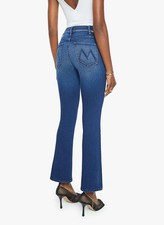 MOTHER The Hustler Ankle Jeans Women's 28 High Rise Flare Blue Ink Stretch Denim