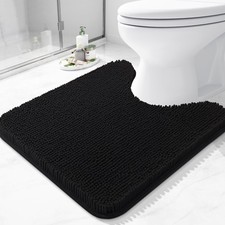 Arotive Bathroom Toilet Rugs U Shaped 20x20, Extra Soft 20" X 20", Black
