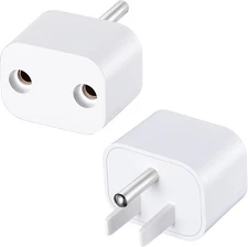 2 Pcs Grounding Plug Adapter Ground Socket Splitter Safety Adapter for White