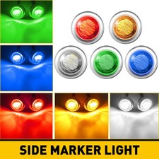 Chrome Amberred Marker Light 34 Led Truck Trailer Round Clearance Side Lights