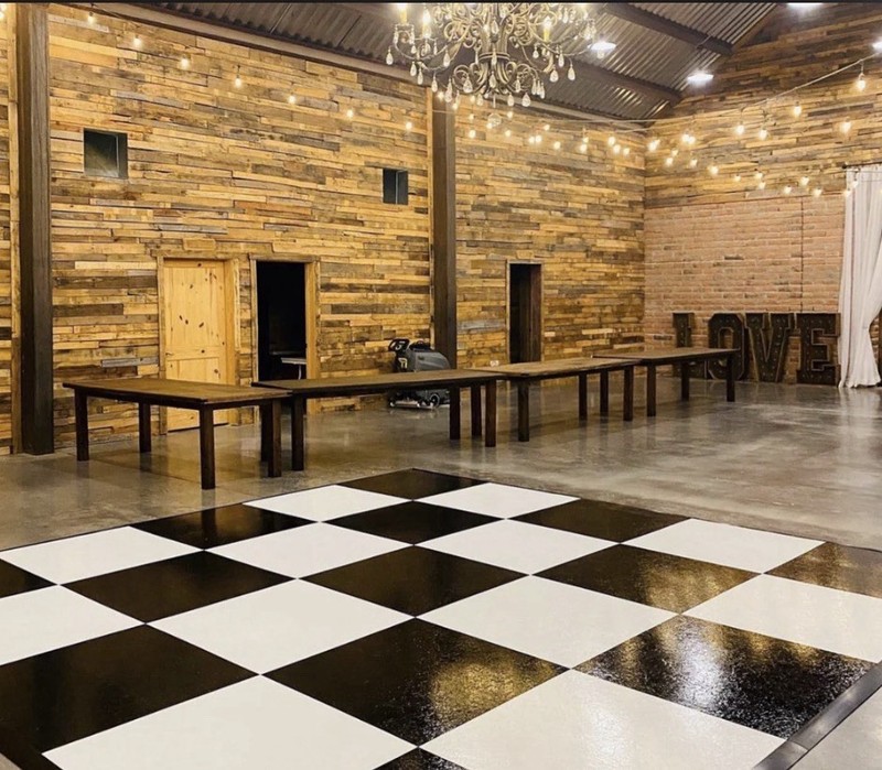 Portable Commercial Dance Floor 9x9 Checkered Waterproof Tiles Wedding Party