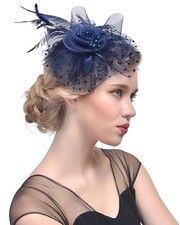 Halloween Fascinator Hat for Women Tea Party Feather Headband Cocktail