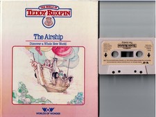 Vintage Teddy Ruxpin Book  Cassette Tape Worlds of Wonder WOW The AIRSHIP 1985