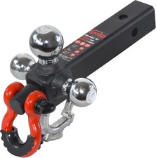Tri-ball Trailer Hitch Mount Chrome 1-78 2 2-516in Balls 2in Receiver Tri-ball Trailer Hitch Mount Chrome 1-78 2 2-516in Balls 2in Receiver
