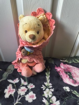 Disney Parks Babies Winnie the Pooh Plush with Blanket Pouch Wrap Baby 10 Inch