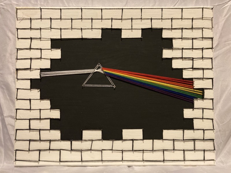 Pink Floyd string art "Dark side of the Wall"   16" x 20"