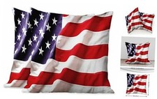 Decor Throw Pillow Covers Closeup of Ruffled American Flag Freedom and Pc-a092