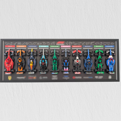 Lego F1 Panoramarahmen & Display 97x35 cm - Speed Champions - Holzrahmen Edition