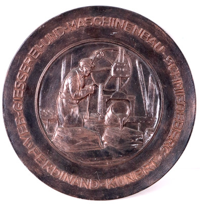 DDR Wandteller VEB Giesserei und Maschinenbau Schmiedeberg Ferdinand Kunert