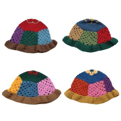 Adult Spring Bucket Hat Crochet Soft Fisherman Cap Skin-friendly Soft Hat Casual