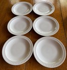 VINTAGE CENTURA BY CORNING PYROCERAM SCULPTED TULIP EMBOSSED RIM-6 LUNCH PLATES — photo 1