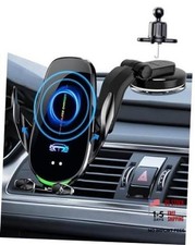 Wireless Car Charger Mount, Fast Charging Auto Clamping 15W Intelligent Dual