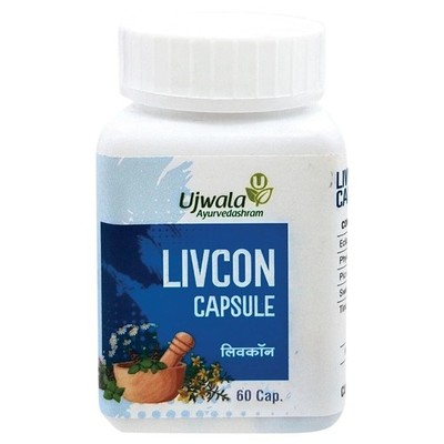 Ujwala Ayurvedashram Livcon Kapsel (60 Kapseln) - zur Unterstützung der Leber...